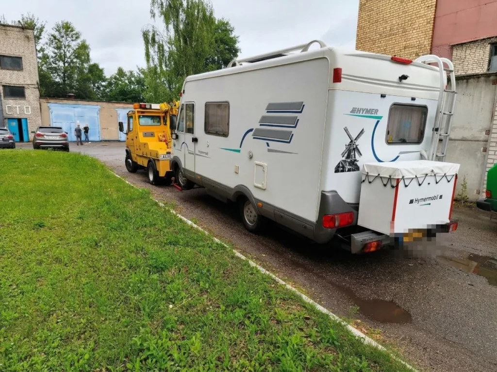 буксировка автодома с длинным свесом каменный лог поставы